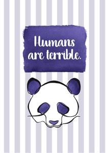 Purple Panda Watercolor Print