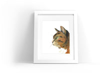 Load image into Gallery viewer, Cat Profile Watercolor Print