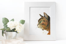 Load image into Gallery viewer, Cat Profile Watercolor Print
