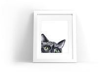 Load image into Gallery viewer, Sneaky Cat Watercolor Print