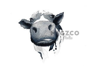 Cow Watercolor Print