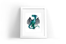 Load image into Gallery viewer, Dragon Watercolor Print