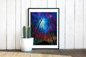 Northern Forest Watercolor Print