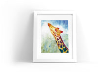 Load image into Gallery viewer, Colorful Giraffe Watercolor Print