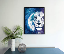 Load image into Gallery viewer, Blue Lion Watercolor Print
