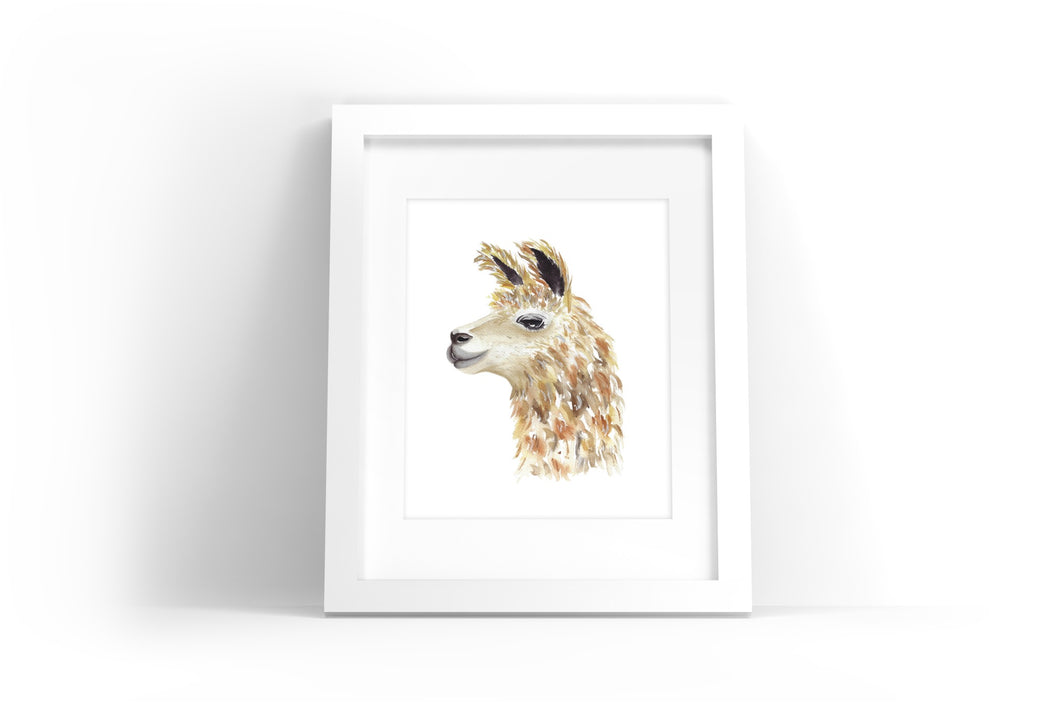 Llama Watercolor Print
