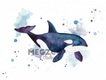 Load image into Gallery viewer, Orca Watercolor Print