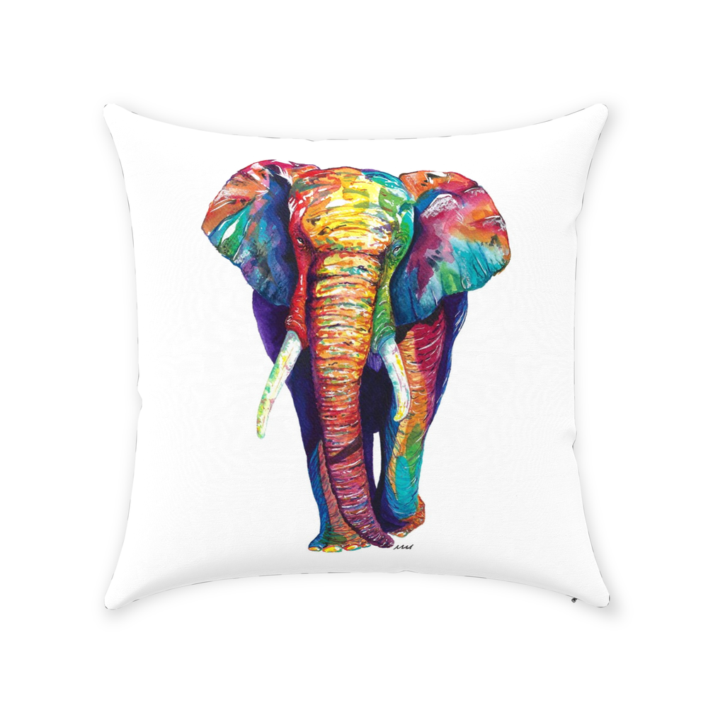 Colorful Elephant Throw Pillow