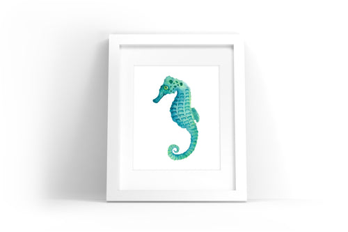 Seahorse Watercolor Print