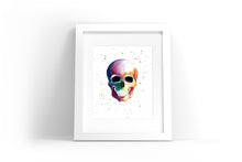 Load image into Gallery viewer, Rainbow Skull Watercolor Print