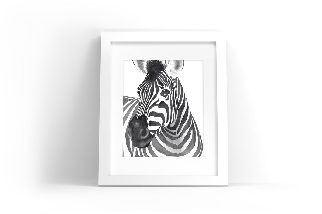 Zebra Watercolor Print